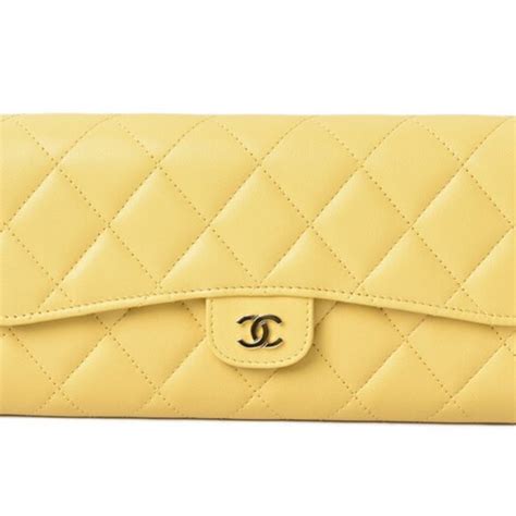 chanel a80758 price|CHANEL Wallet Long Quilted Matelasse Lambskin Yellow A80758.